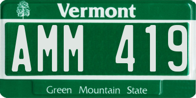 VT license plate AMM419