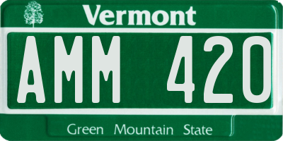 VT license plate AMM420
