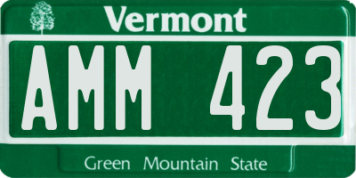 VT license plate AMM423