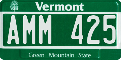 VT license plate AMM425