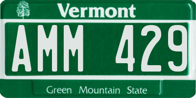 VT license plate AMM429