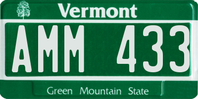VT license plate AMM433