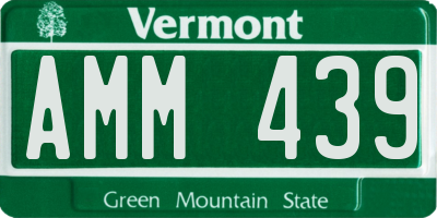 VT license plate AMM439