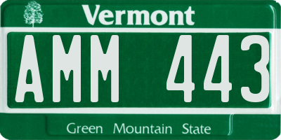 VT license plate AMM443
