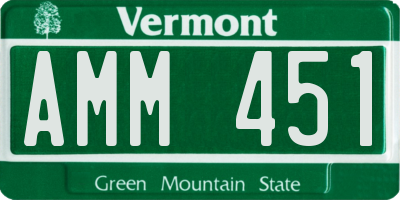 VT license plate AMM451