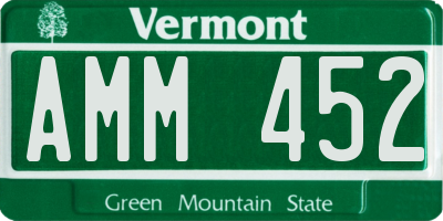 VT license plate AMM452