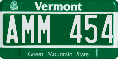 VT license plate AMM454