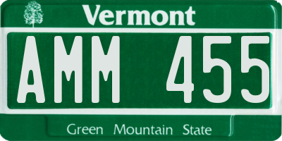 VT license plate AMM455
