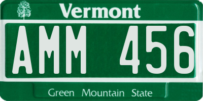 VT license plate AMM456