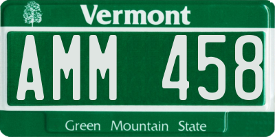 VT license plate AMM458