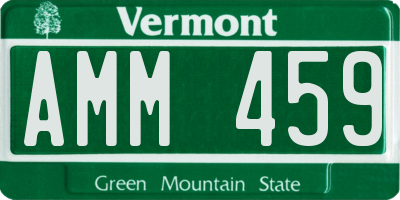 VT license plate AMM459