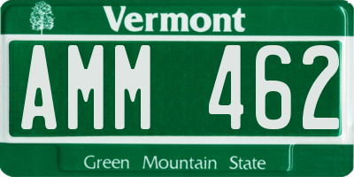 VT license plate AMM462