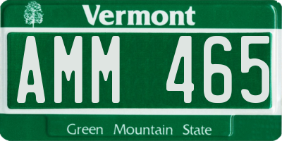 VT license plate AMM465