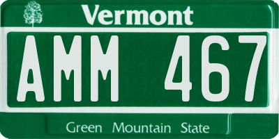 VT license plate AMM467