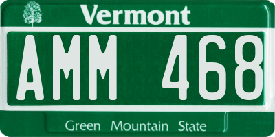 VT license plate AMM468