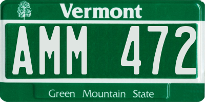 VT license plate AMM472