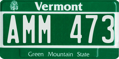 VT license plate AMM473