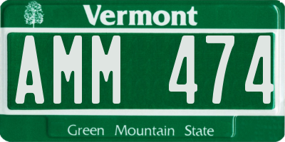 VT license plate AMM474
