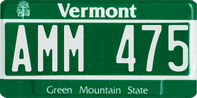VT license plate AMM475