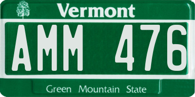 VT license plate AMM476