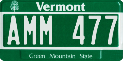 VT license plate AMM477