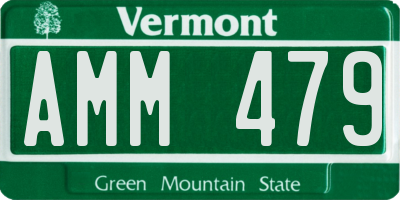 VT license plate AMM479
