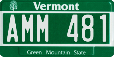 VT license plate AMM481