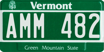 VT license plate AMM482