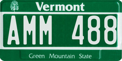 VT license plate AMM488
