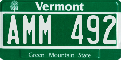 VT license plate AMM492