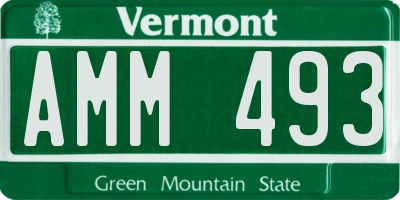 VT license plate AMM493