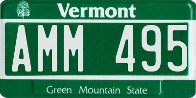 VT license plate AMM495