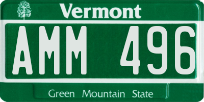 VT license plate AMM496