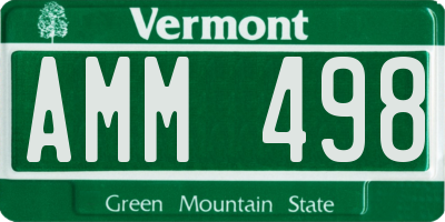 VT license plate AMM498
