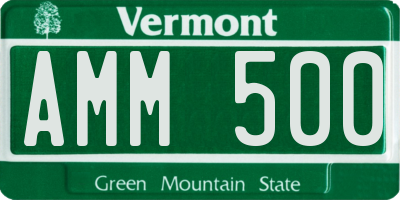 VT license plate AMM500