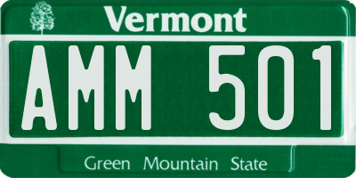 VT license plate AMM501