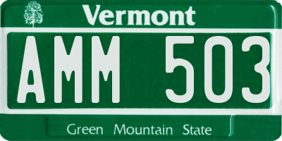 VT license plate AMM503