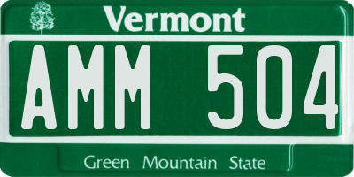 VT license plate AMM504
