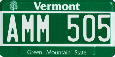 VT license plate AMM505