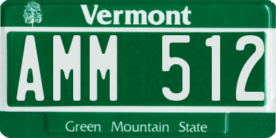 VT license plate AMM512