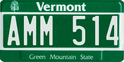 VT license plate AMM514