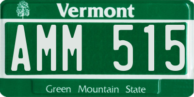 VT license plate AMM515