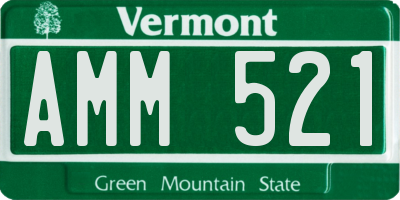 VT license plate AMM521