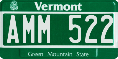 VT license plate AMM522