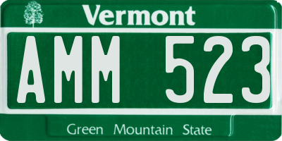 VT license plate AMM523