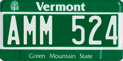 VT license plate AMM524