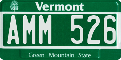 VT license plate AMM526