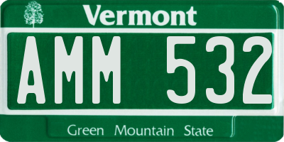 VT license plate AMM532