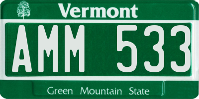 VT license plate AMM533
