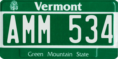VT license plate AMM534